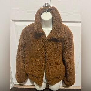 Brown Teddy Jacket Sz Small